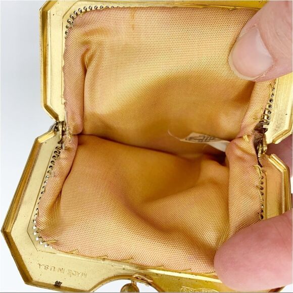 Vintage 1930/1940 Whiting & Davis Co Gold P Mesh Evening Bag w/Chain - Picture 7 of 15